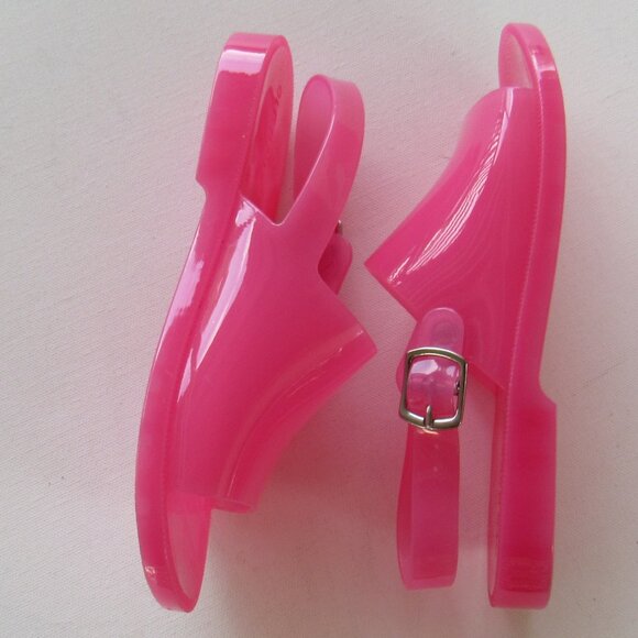 Old Navy Kids Girls Bright Pink Jelly Wide-Strap Summer Fun Sandals Size 13 - Picture 6 of 8